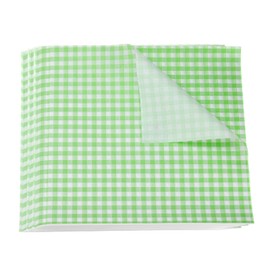 HARFINGTON 500pcs Square Checkered Wax Paper Sheets 9.84" x 9.84" Oil-absorbing Dry Food Wrapping Paper for Sandwich Baking Paper Liners Picnic Basket Bread Hamburger Wrap Kitchen, Green
