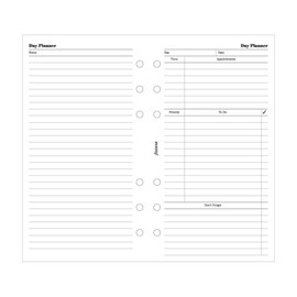 FILOFAX Undated Day Planner Refill for Personal & Personal Compact Organizers, 20 Sheets (B131319)
