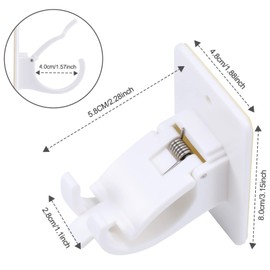 No-Drill Curtain-Rod Adhesive-Brackets Adjustable-Holder - 20 Pounds Nail Free Curtain Rod Hanger (2PCS White)