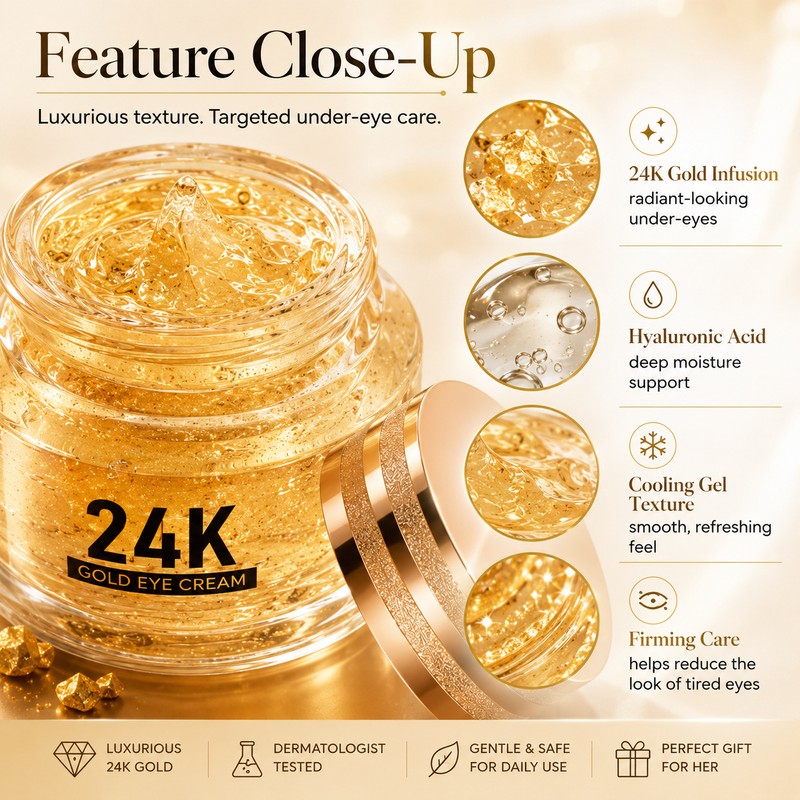 24K Gold Hyaluronic Acid Eye Cream for Daily Care –