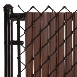 Proudly Made in The USA! - SoliTube Slat Privacy Inserts for Chain-Link Fence, Double-Wall Vertical Bottom-Locking Slats with Wings (8ft, Brown)