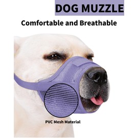 Hamibus 2-Pack Soft Mesh Dog Muzzle – Breathable & Adjustable, No-Bite and Escape-Proof Design for Grooming, Training, Walking – Fits Small, Medium & Large Dogs (Purple, XL)
