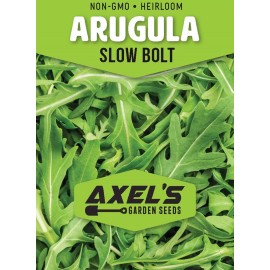 Axel's Garden Slow Bolt Arugula Seeds for Planting - Heirloom Non GMO Herbs for Home Garden - 50 Seeds