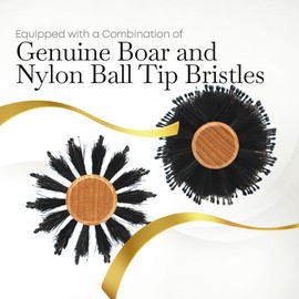 Fuller Brush Natural Beechwood Styling Spiral All Round Hairbrush - Ergonomic Contoured Handle - Genuine Boar Bristles - Spiral Tufting Pattern for Curls & Bobs - Style & Wave with Natural Shine