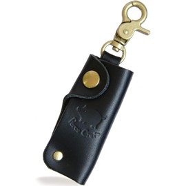 Polcolosso Compact Key Case, Original Tochigi Leather, Made in Japan, Genuine Leather, Black