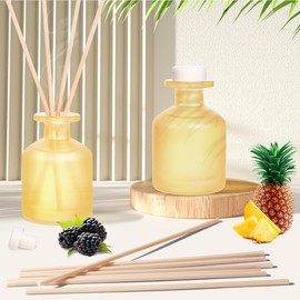 YISOWUH Reed Diffuser - BlackBerry Pineapple 3.38oz (100ml) 2 Packs Essential Oil Reed Diffuser Set with 16 Sticks, Long Lasting Fragrance for Home, Bathroom, Bedroom, Room, Decor