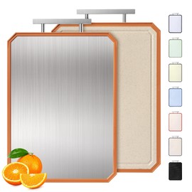 2 in 1 Stainless Steel Cutting Board with Handle Chopping Butcher Block not Titanium Adult Women Mom Aunt Grandma Bestie Wife Lady 1975 1965 30th 35th 40th 50th Year Old Happy Birthday Useful Gifts