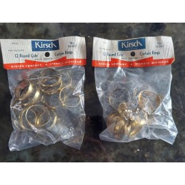 Kirsch Vintage Kirsch 1" Brass Clip-On Cafe Curtain Rings No. 1426E  2pks= 24 Rings