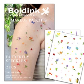 Boldink 2pcs Makeup Patches,Face Makeup Patches,Beauty Face Makeup,Butterfly Patches,Waterproof Flower Patches,Temporary Facial Butterfly Patches For Women.