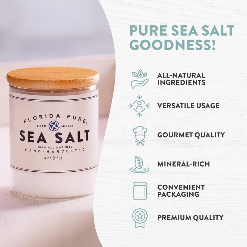 Pure Sea Salt by FLORIDA PURE - 80+ Mineral Sea