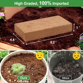 Coco Coir Brick - 4 Pack Natural Compressed Coco Peat Brick Coconut Fiber Substrate with Low EC and pH Balance for Vegetables, Flowers, House Plants, Herbs, Gardening Supplies