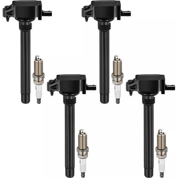 Unbranded 4X Ignition Coil + Spark Plug Pack For FOR