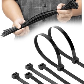 Armpow 100pcs 450mm x 9mm Long Heavy Duty Cable Tie Wide UV Resistant 80KGS/175LBS Tensile Strength for HVAC Outdoor Construction,Ultra Strong Self Locking Extra Long Zip Tie Wraps(Black)