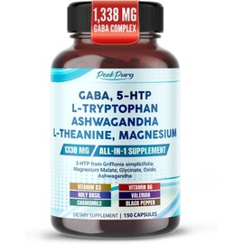 PEAKPURY GABA, 5-HTP L-Tryptophan Ashwagandha Chamomile L-Theanine Magnesium