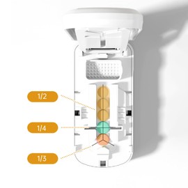 YULIKIKER Portable Dual-Blade Pill Cutter – Precision 1/2, 1/3, 1/4 Tablet Splitter with Silicone Grip & Safety Lock for Small/Large Pills, Upgraded Version