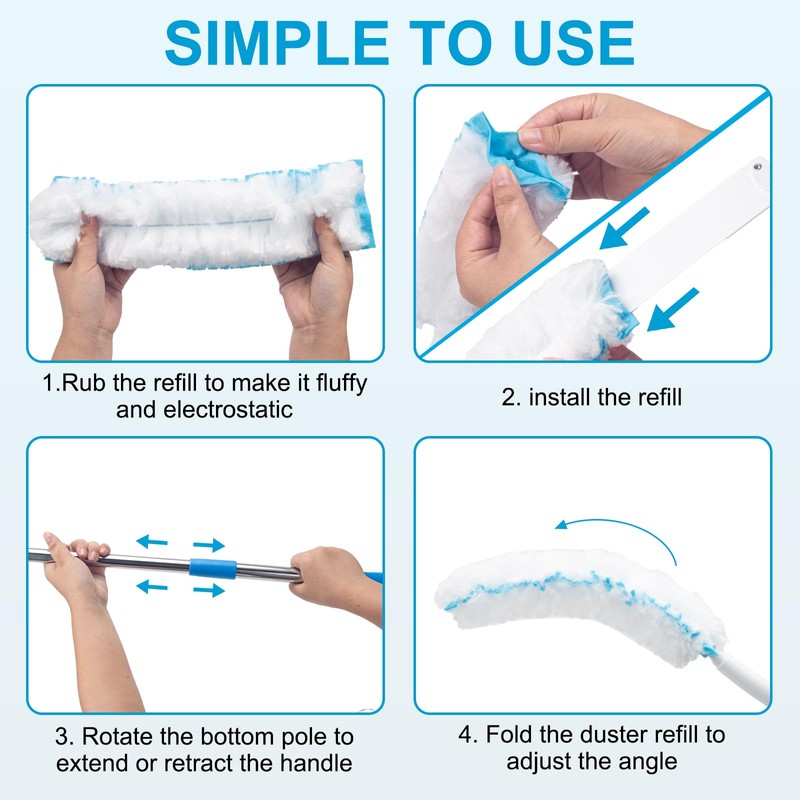 Kefanta Duster Heavy Duty Dusting Kit,5.5 ft Long Extendable Handle