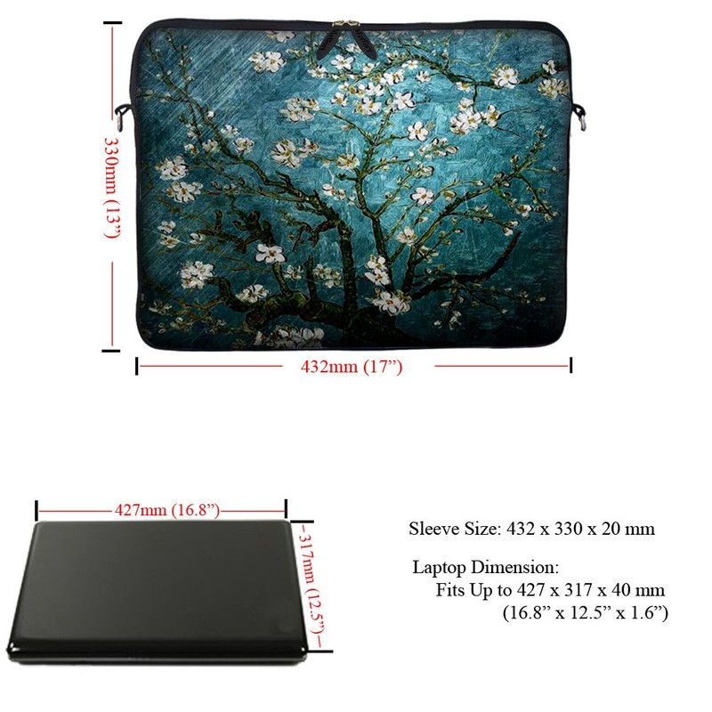 Neoprene Laptop Carrying Case Sleeve Bag w. Hidden Handle &