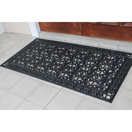A1 Home Collections A1HCCL68 Rubber Paisley, Beautifully Hand Finished, Doormat, 36" X 72", Black Estate