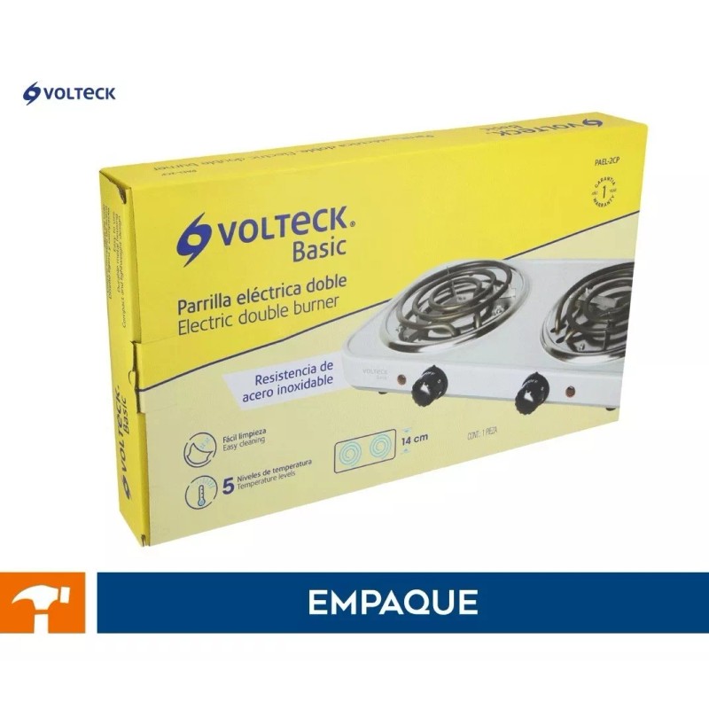 Volteck Parrilla eléctrica Volteck PAEL-2CP blanca 127V
