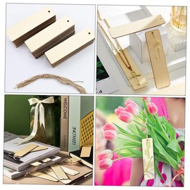 TEHAUX Wooden Craft Making Bookmarks Blank Book Marks Decorative Student Supplies DIY Crafts