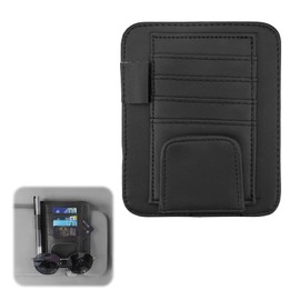 12.5 × 15.5cm Universal Auto Visier Organizer,Multifunktionaler Visor Suto Organizer Clip,Kartenhalter Einstellbare Sonnenblende Organizers,Schwarz Sonnenblende Organizers Klein,für Brillen,Karten