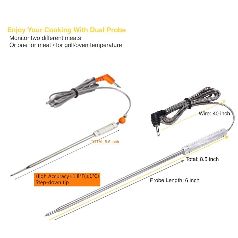CLORY Probe Replacement ThermoPro Meat Probe for TP08, TP17, TP20,TP21,
