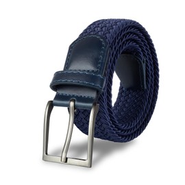 BUMA - Cinturón trenzado elástico para hombre, 1 3/8 para golf y estilo casual, Azul - Azul, 28 - 31 (Waist Adjustable )
