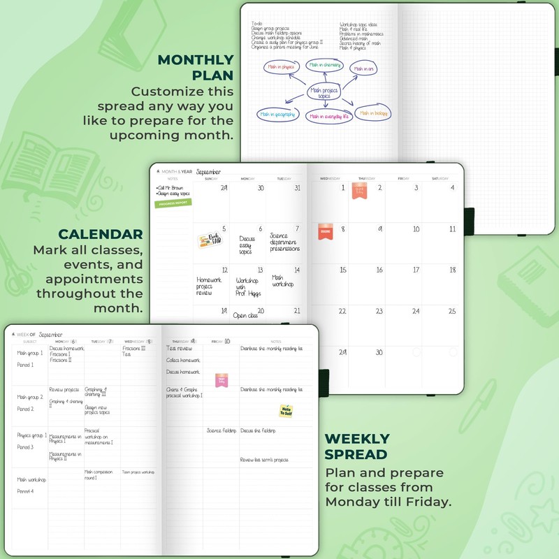Clever Fox Teacher Planner – School Year Planner with Calendars