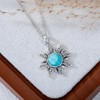Turquoise Sun Necklace 925 Sterling Silver Genuine Turquoise Sun Pendant