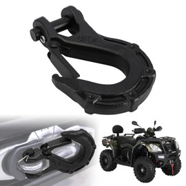 Runfarr 3/8 Inch Winch Hook, Forged Steel Winch Hook for ATV UTV SUV Truck Trailer Tow Winch Accessories for Synthetic Winch Cable