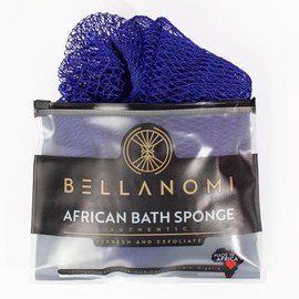 Bellanomi Esponja Exfoliante Africana Red Auténtica Origen Ético Nigeria 114 Largo Azul Marino