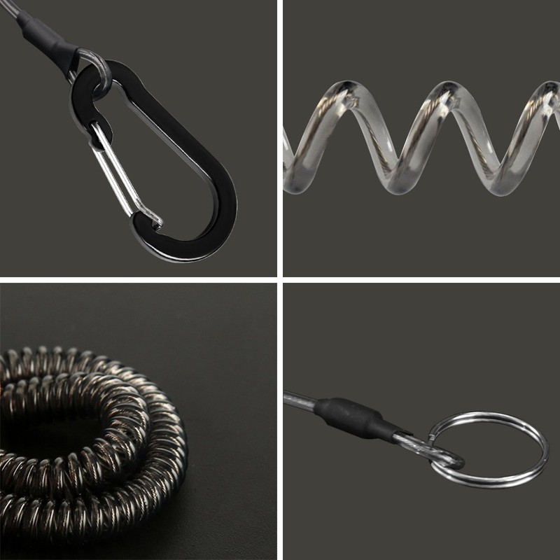 Lix&Rix Long Spiral Clip on Safety Coiled Lanyards Keychain for