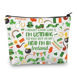 PLITI Ireland Makeup Bag Ireland Travel Gift Ireland Souvenir Gift Ireland Trip Gift Ireland Lover Gift Ireland Journey Gift (I Might IrelandU)