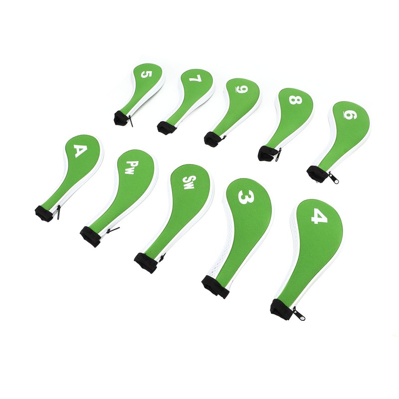 10 Pcs Golf Iron Head Cover Set with Zipper Golf
