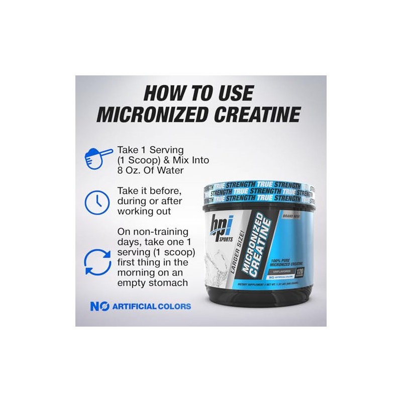BPI Sports 100% Monohidrato de Creatina Micronizada gr - 120
