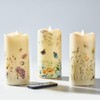 Eywamage Fiber Optic Flameless Pillar Candles with Remote Set of