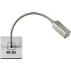 Knightsbridge Screwless Reading Light with Dual USB Charger - Brushed