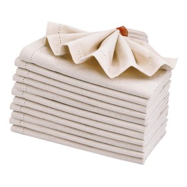 White Cloth Napkins for Dinner Hemstitch Cotton Napkins Washable & Reusable Cotton Napkins 100% Pure Cotton Napkins for Dinner Hotels Wedding Event | Cloth Napkins Size (18x18 Inch) (Set of 6)