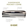 Kent 5.7" Handmade Wide Tooth Detangling Comb - Tortoiseshell