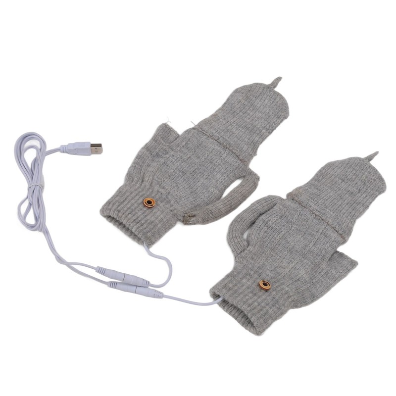 USB Heating Gloves Warm Cotton Full Finger and Half Fingerless