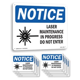 Laser Maintenance In Progress Do Not Enter OSHA Notice Aluminum Sign 14 Inch x 10 Inch - 10 Pack