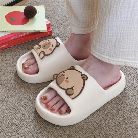 XIXITIAO Viral Capybara Slides for Men&Women Cute Animal Slippers Non-Slip Quick Dry Summer Shower Shoes Novelty Open Toe SlidesColor: Black, EUR Size: 4243 (9 Women/8 Men)