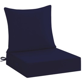 downluxe 24x24 Outdoor Chair Cushions, Waterproof Fade Resistant Patio Furniture Cushions with Handle & Removable Cover, Deep Seat Outdoor Cushions for Sofa, Couch and Patio Chairs, Navy