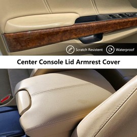 LELEHOKA Center Console Cover & Front Door Panels Armrest Replacement for Honda Accord 2008 2009 2010 2011 2012 Beige