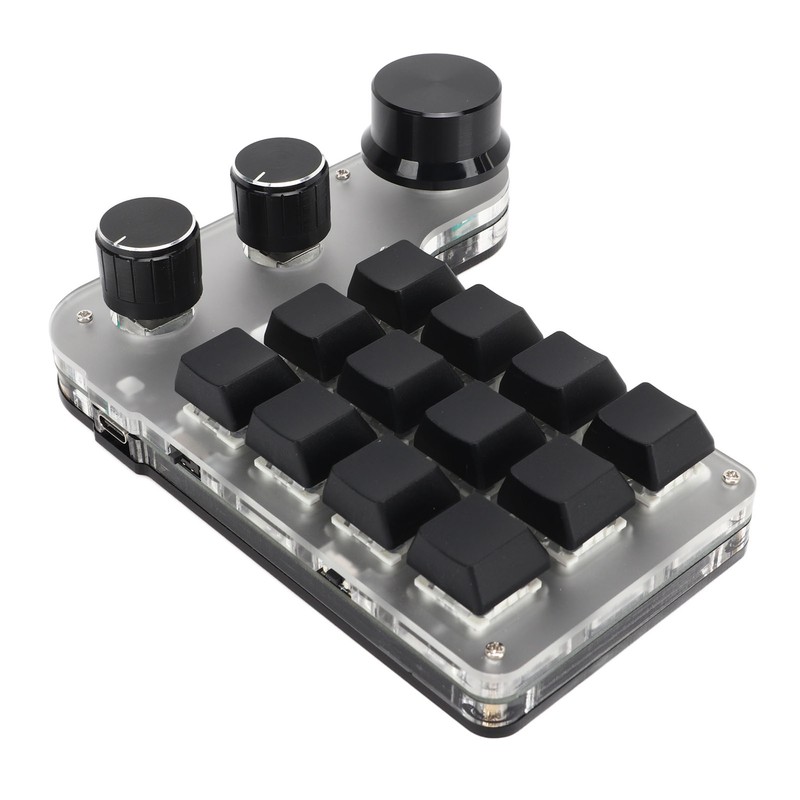 Programmable Keyboard with RGB 3 Knob 12 Keys 2.4G USB