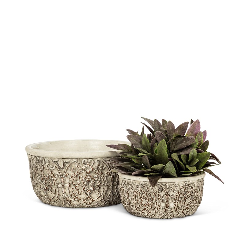 Abbott Collection Small Low Embossed Planter-6.5" D