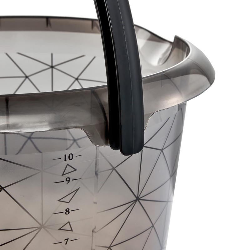 keeeper 10L Ilvie Polygon Crystal Grey Bucket with Integrated Measuring