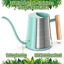 Watering Can Indoor Plants Mint Green 35oz Cute Watering Can Decorative Small Matal Watering Pot for House Bonsai Plants Garden Flower Indoor Outdoor