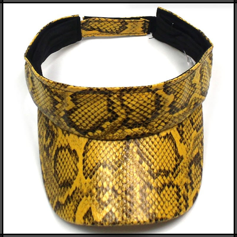 White Fang CZ307 Women's Sun Visor, Python Pattern, Golf, Running,