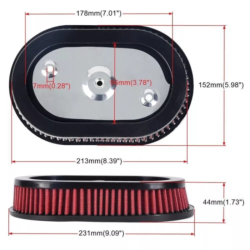 ANNX Replacement Air Filter Red Element FIt For Harley M8